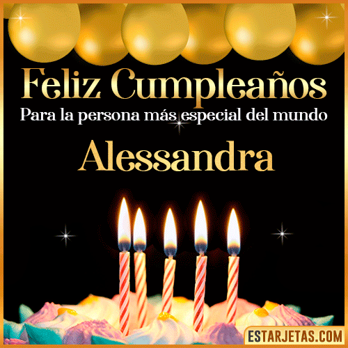 Feliz Cumpleaños gif animado  Alessandra