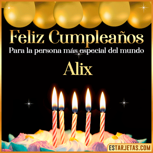 Feliz Cumpleaños gif animado  Alix
