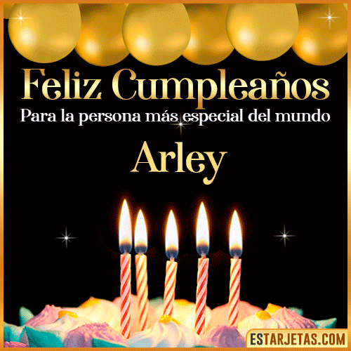 Feliz Cumpleaños gif animado  Arley