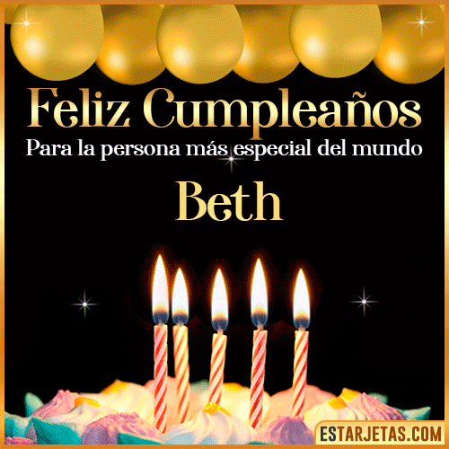 Feliz Cumpleaños gif animado  Beth