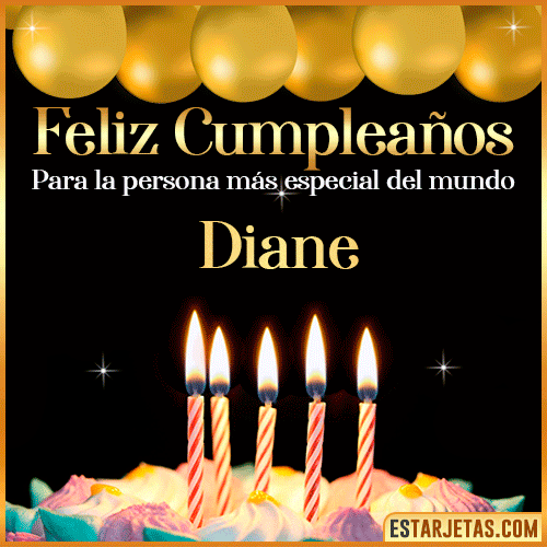 Feliz Cumpleaños gif animado  Diane
