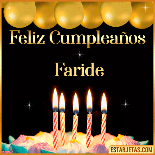 Feliz Cumpleaños gif animado  Faride