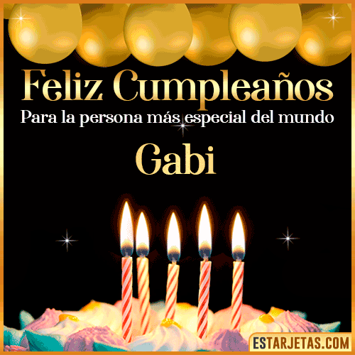 Feliz Cumpleaños gif animado  Gabi