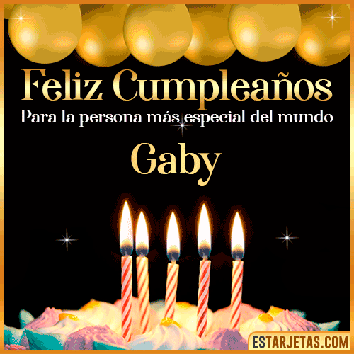 Feliz Cumpleaños gif animado  Gaby