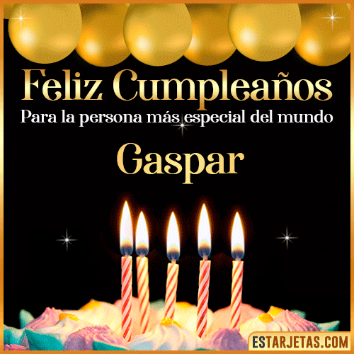 Feliz Cumpleaños gif animado  Gaspar
