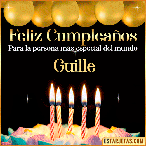 Feliz Cumpleaños gif animado  Guille