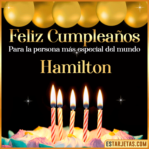 Feliz Cumpleaños gif animado  Hamilton