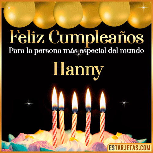 Feliz Cumpleaños gif animado  Hanny