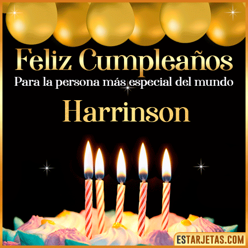 Feliz Cumpleaños gif animado  Harrinson