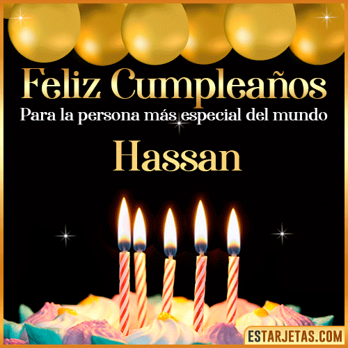 Feliz Cumpleaños gif animado  Hassan