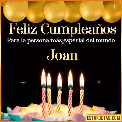Feliz Cumpleaños gif animado  Joan