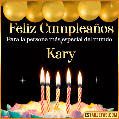 Feliz Cumpleaños gif animado  Kary
