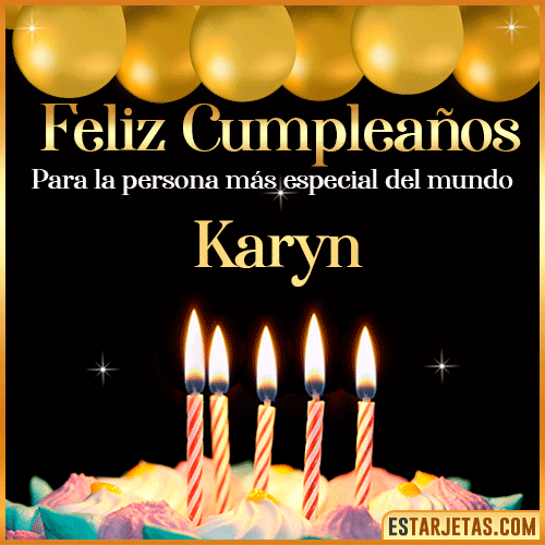 Feliz Cumpleaños gif animado  Karyn