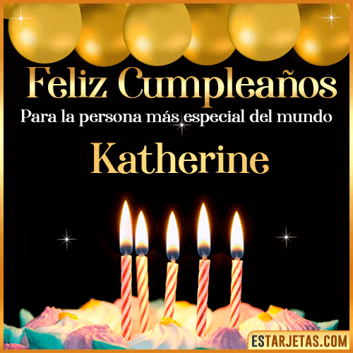 Feliz Cumpleaños gif animado  Katherine