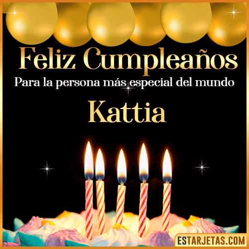 Feliz Cumpleaños gif animado  Kattia