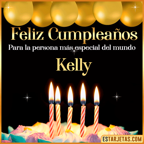 Feliz Cumpleaños gif animado  Kelly