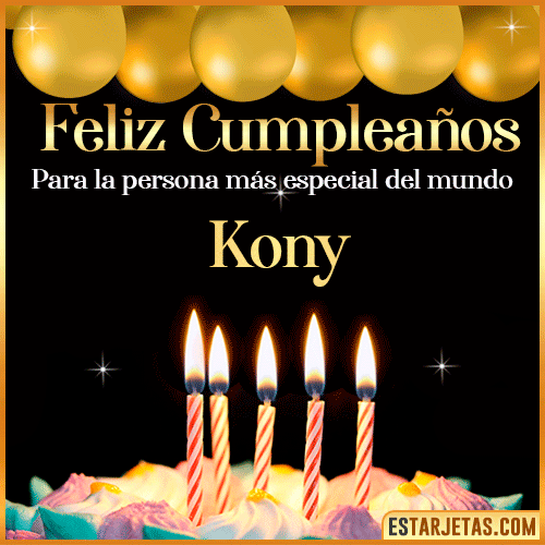 Feliz Cumpleaños gif animado  Kony