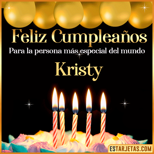Feliz Cumpleaños gif animado  Kristy
