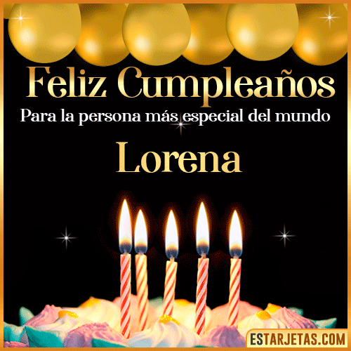 Feliz Cumpleaños gif animado  Lorena