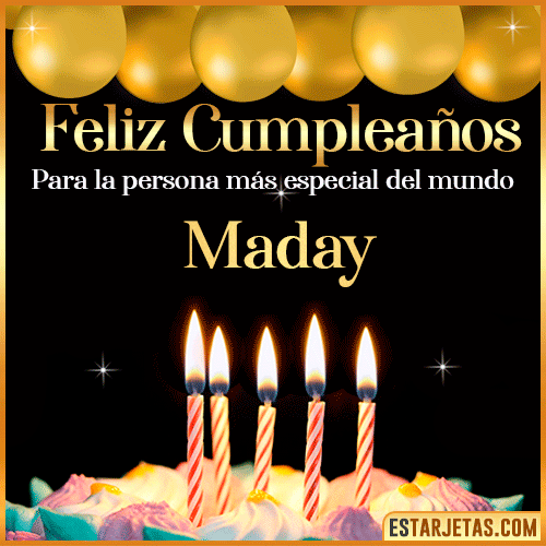 Feliz Cumpleaños gif animado  Maday