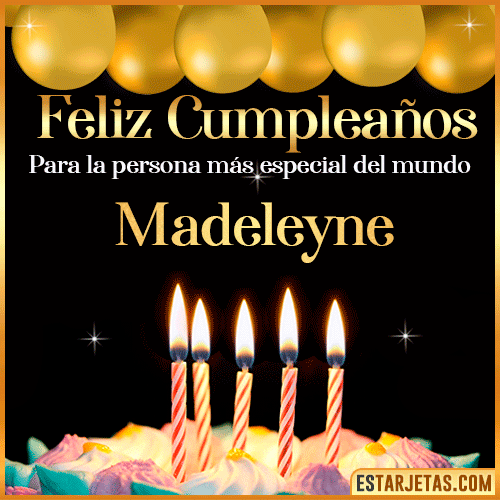 Feliz Cumpleaños gif animado  Madeleyne