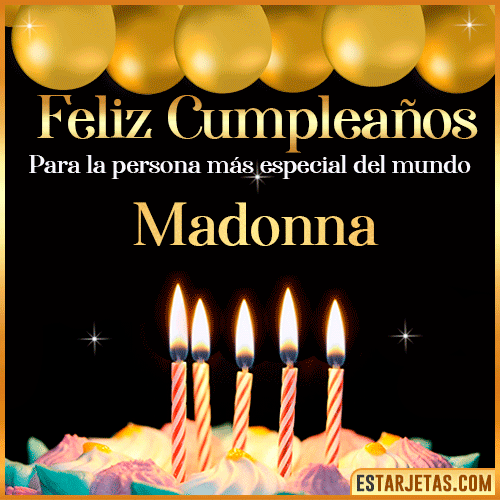 Feliz Cumpleaños gif animado  Madonna