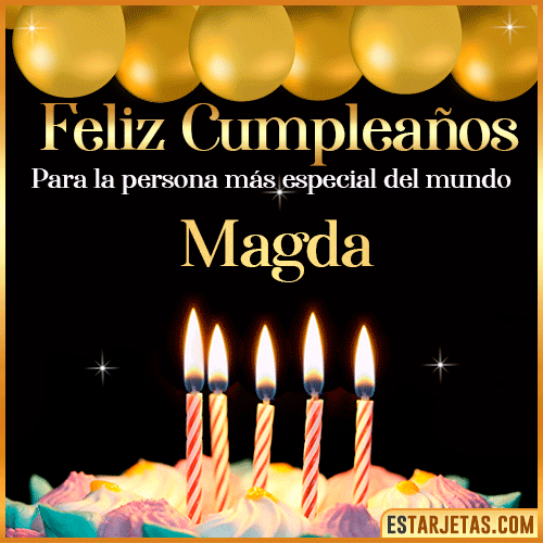 Feliz Cumpleaños gif animado  Magda