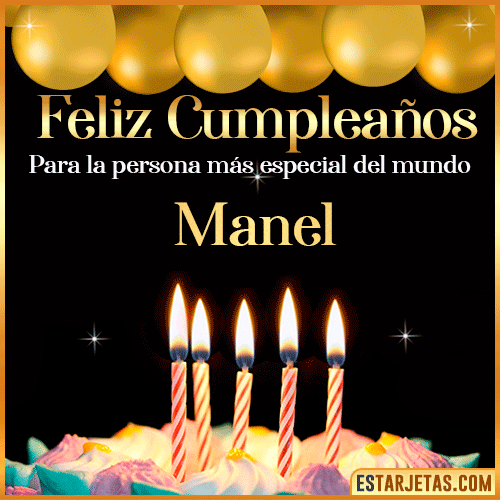 Feliz Cumpleaños gif animado  Manel