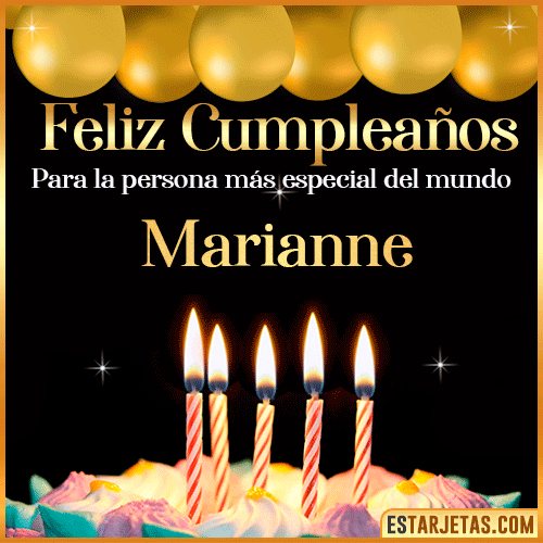 Feliz Cumpleaños gif animado  Marianne