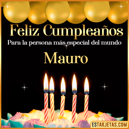 Feliz Cumpleaños gif animado  Mauro