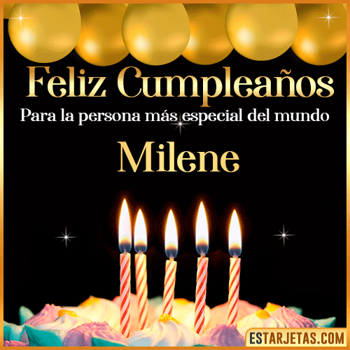 Feliz Cumpleaños gif animado  Milene