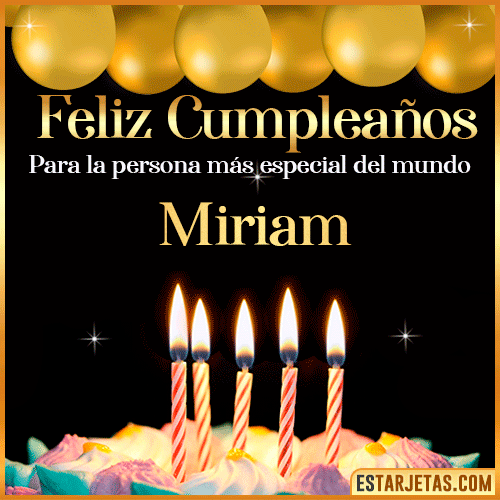 Feliz Cumpleaños gif animado  Miriam