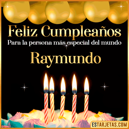 Feliz Cumpleaños gif animado  Raymundo