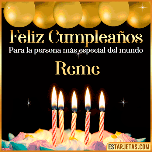 Feliz Cumpleaños gif animado  Reme