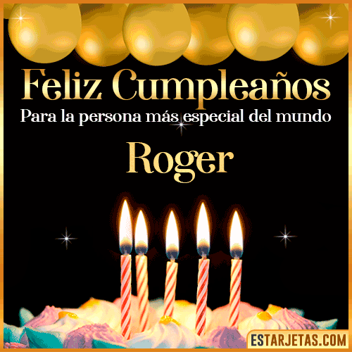 Feliz Cumpleaños gif animado  Roger