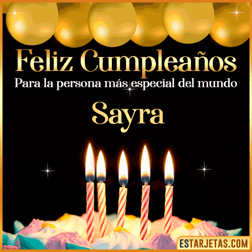 Feliz Cumpleaños gif animado  Sayra