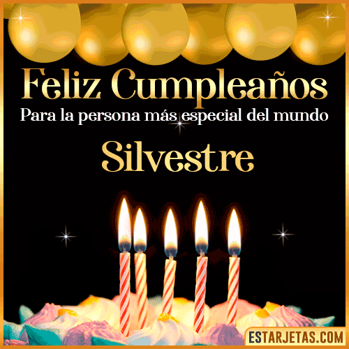 Feliz Cumpleaños gif animado  Silvestre