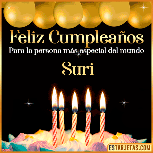 Feliz Cumpleaños gif animado  Suri