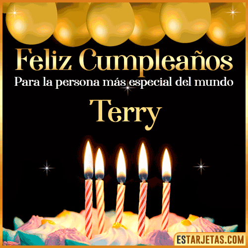 Feliz Cumpleaños gif animado  Terry