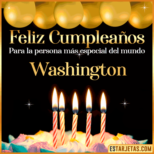 Feliz Cumpleaños gif animado  Washington