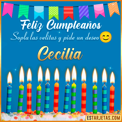 Feliz Cumpleaños Gif  Cecilia