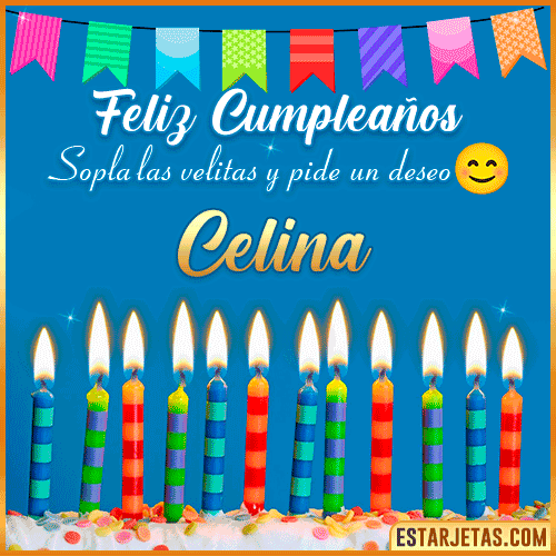 Feliz Cumpleaños Gif  Celina