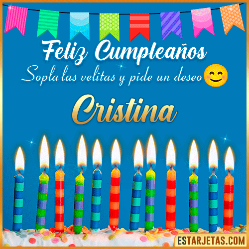 Feliz Cumpleaños Gif  Cristina