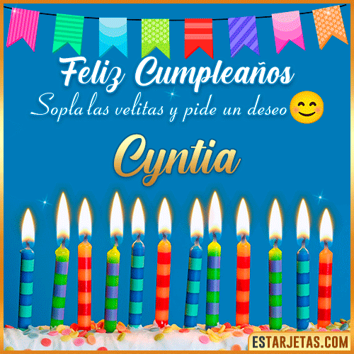 Feliz Cumpleaños Gif  Cyntia