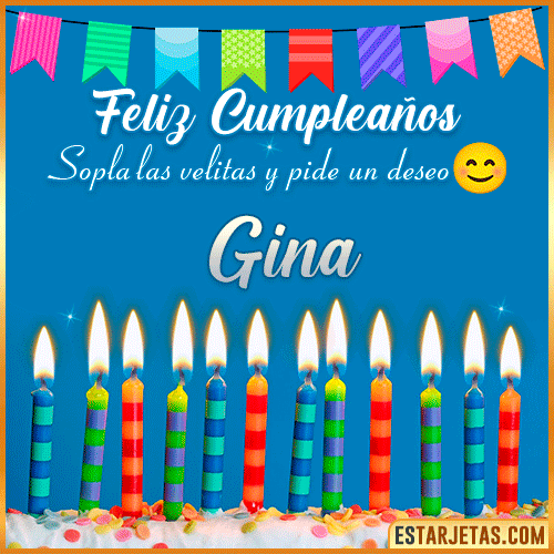 Feliz Cumpleaños Gif  Gina