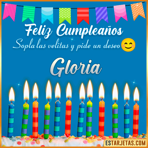 Feliz Cumpleaños Gif  Gloria