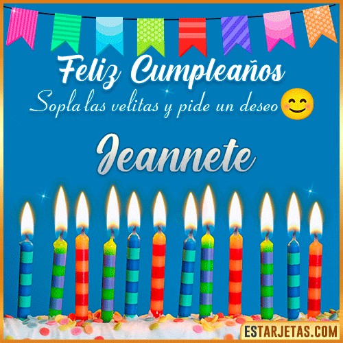 Feliz Cumpleaños Gif  Jeannete