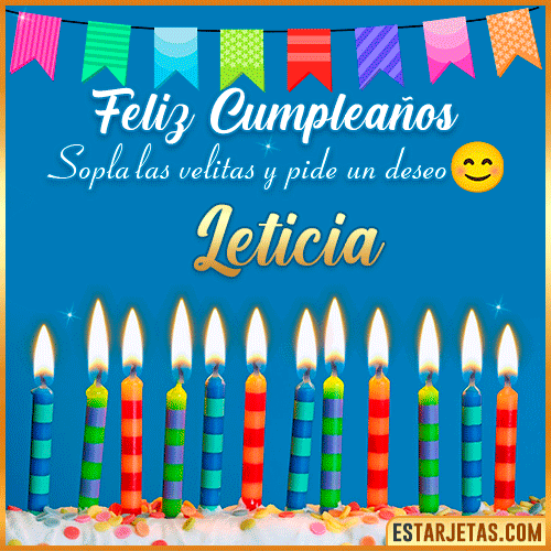 Feliz Cumpleaños Gif  Leticia