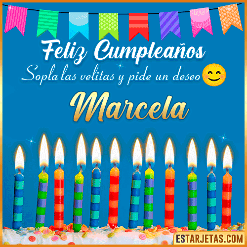 Feliz Cumpleaños Gif  Marcela