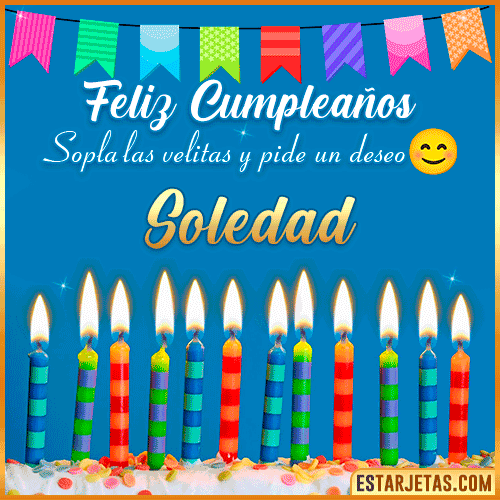 Feliz Cumpleaños Gif  Soledad